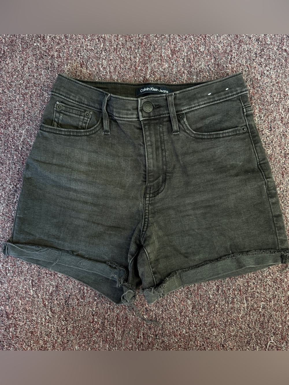 Size 0 / 24 NWOT Calvin Klein Black Denim Jean Shorts